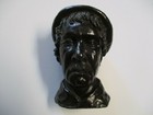 Antique Vintage Modernist Bronze Portrairt Man With Hat Mystery Artisty Small