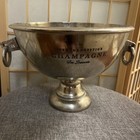 Cuvee De Prestige Champagne Du Louvois Chiller Ice Bucket Pedestal Metal Handles