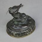 Antique Bronze Bird Grouping Sculpture On Marble Base Signed A  J  C1900