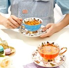 Bone China Coffee And Tea Cup Orange Butterfly