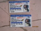 Lot Of 10 Ufo Operators Driver s License Souvenirs Alien From Area 51 Roswell