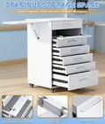 Professional Medical Cart Rolling Trolley 360   Silent Wheels With 7 Drawer White