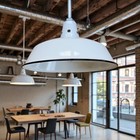 1940s Silva-king 14  Porcelain Industrial White Barn Light Vintage Gas Station