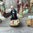 Vintage Artmark Nativity Set Of 11 Pieces Porcelain Christmas 1996