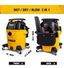 Dewalt 12 Gallon Poly Wet dry Vac  5 5 Hp Shop Vac Cleaner  Large Capacity