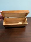    vintage Carved Wooden Recipe Box Hinge Lid Scrollwork Farmhouse Kitchen Storage