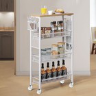 4-tier Kitchen Baker s Rack Slim Storage Rolling Kitchen Cart Shelf  W  Wheels