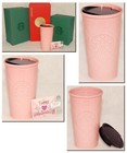 Starbucks - Valentine s Day Pink Quilted Traveler Tumbler   Gift Card 2017  new