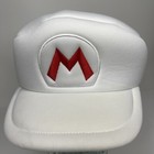 Vtg Nintendo Head Wear Super Mario Fireball Powerup White Hat Retro Original 