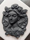 Roses Wreath Goddess Bust Silicone Mold Sugarcrafts Polymer Clay Resin Diy Mould