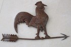 Antique  Weathervane Rooster Embossed And Detailed Hand Crafted