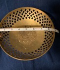 Gold Colored Decorative Bowl With Intricate Etched Design 9  Wide