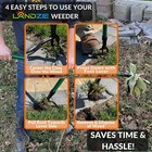 Landzie Weeder - 44 Inch Long Steel Stand Up Manual Weed Remover Tool