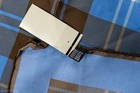 Eton Blue Black Pocket Square  100 Silk