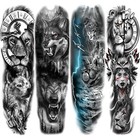 4 Sheets Temporary Tattoo Sleeve Large Full Arm Fake Tattoo Sticker For Leg Arm