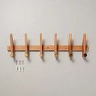 Hearth   Hand Magnolia Wood Brass Wall Hook Rack Hanging Rail 6