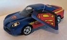Dc Comics Superman 5  Diecast Blue Sports Car Pull Back Action New  Free Ship 