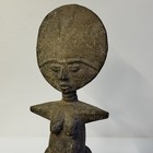 Vintage Mid Century African Handmade Wood Ashanti Fertility Doll Statue 14 5   