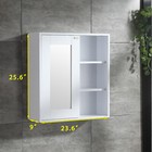 24  Wall Mount Medicine Cabinet Bathroom W shelves   Moving Door Mirror White