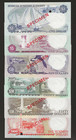 Bermuda Specimen Set  1 5 10 20 50 100 Dollars 1978 1982 1984  Unc 28s-33s 