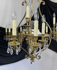 Huge Restored Antique 1800s French Victorian Crystal Chandelier Bronze Ornate