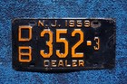 1959 New Jersey Dealer License Plate