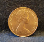 1974 Australia 2 Cents  Frill-necked Lizard  Almost Fully Red Unc  Km-63