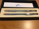Vintage Cross Chrome Ballpoint Pen And Mechanical Pencil Set In Original Box