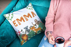 Personalized Name Pillow Case For Kids Safari Animals Cushion Cover Custom Gift