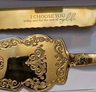 Aw Bridal Gold Wedding Cake Knife And Server Set Vintage Wedding Cake Cutter    