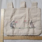 Vtg Style Cotton Crib Rail Organizer  Nursery Caddy Hedgehog Rabbit Cottagecore 