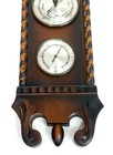 Focal West Germany Vintage Wood Composite Weather Station Barometer Thermometer