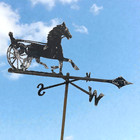 Vintage  Antique Weathervane Featuring A Horse Pulling A Sulky With A Rider