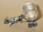 Meriden Goat Cart Napkin Ring Holder  212 Rare Antique Victorian Silverplate Vgc