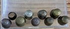 9  Interesting Antique   Vintage Thimbles Mixed Metal eras Nice Variety  b 