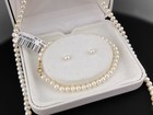 Estate Vintage 14k Iwi Cultured Pearl Necklace  Bracelet   Earrings Set