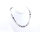 Purple Wampum Quahog   White Buffalo Howlite Heishi Gemstone Necklace