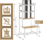 Toddler Kitchen Step Stool  Height Adjustable Toddler Tower With Safety Railing 