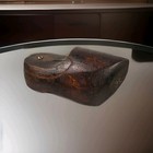 Antique Vintage Wooden Shoe Last Clog Cobbler Mold Brass Nails Primitive