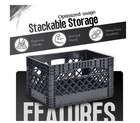 2 Pack - Juggernaut Storage 24qt Plastic Heavy-duty Milk Crate  Black Free Ship