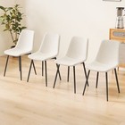Dining Chairs Set 4 Modern Kitchen Dining Chairs Linen Padded Seats Sturdy Black