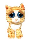 Feisty Pets Orange Tabby Plush 2017 Jazwares Mean Growl Teeth Stuffed Animal