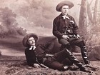Rare Cabinet Photo - Two Western Cowboys With Pistols   Fancy Clothing - Wow 