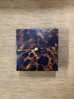Antique Mahogany Handpainted Tortoise Shell Box 4   x4   
