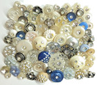 Lot Of 77 Vintage Jeweled Rhinestone Paste Buttons - Just Over 3 8  To 1-5 16 