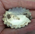 Sterling Silver Signed Israel 935 Blue Topaz Pendant Brooch Pin Vintage