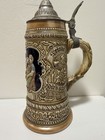 Vintage Budweiser German Tavern Scene Lidded Tan Ceramarteheight 9 3 4