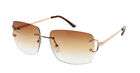 Men Sunglasses Gold Clear Lens Eye Glasses Brown Metal Frame Hip Hop Fashion 