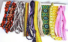Vintage Sewing Trim Lot Mcm Groovy Psychedelic Geometric Flowers Over 27 Yards  