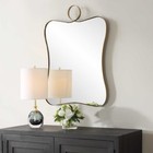 Talia Modern Aged Brass Stainless Steel Frame Wall Vanity Mirror Uttermost 09974